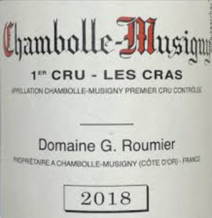 (image for) Domaine G. Roumier / Christophe Roumier Chambolle-Musigny 1er Cru Les Cras 2018 (BH 90-93) (WAS:$950++)